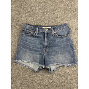 Levis High Rise Shorts Womens 27 Denim Cut Off Distressed Frayed Hem Waterless